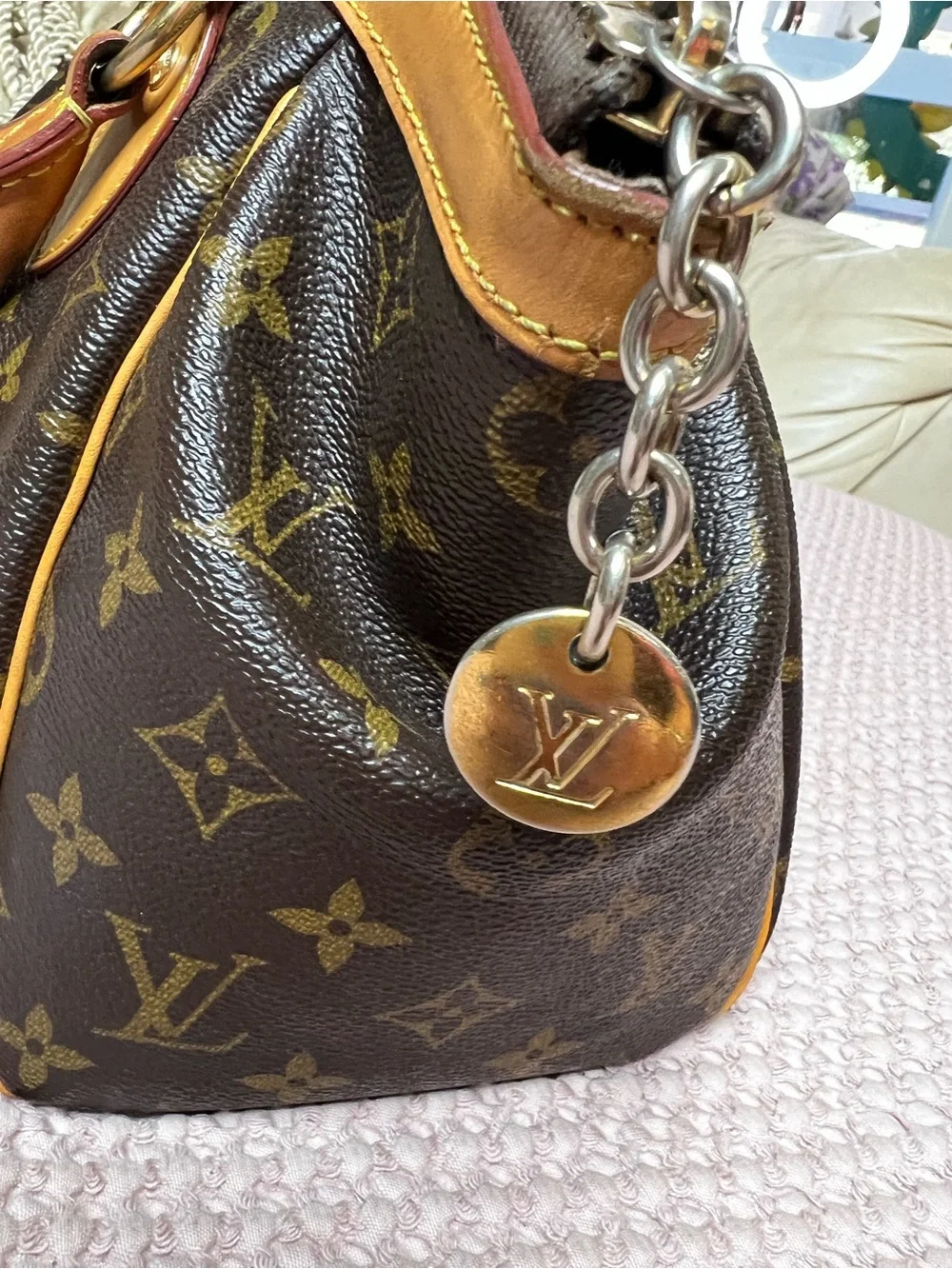 Louis Vuitton Tivoli PM Monogram Canvas Satchel Handbag w/ Dust Bag